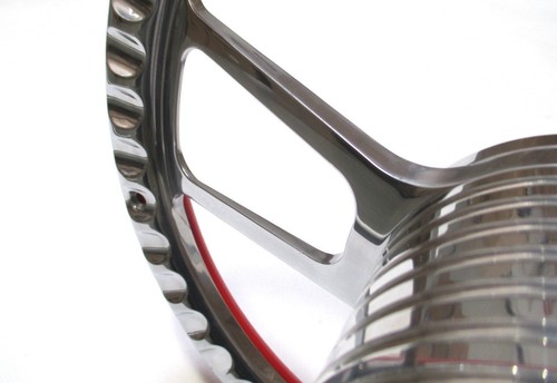 14" Billet Flame Steering Wheel Black Wrap 69-94 Chevy/GM SS Boss Adapter Kit - Picture 3 of 3
