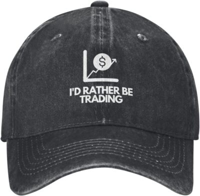 I'D Rather Be Trading Traders Forex Stocks Day Baseball Cap Adjustable Unisex
