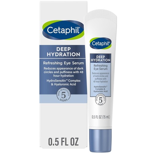 CETAPHIL Deep Hydration Refreshing Eye Serum, 0.5 fl oz,48Hr Hydrating Under Eye