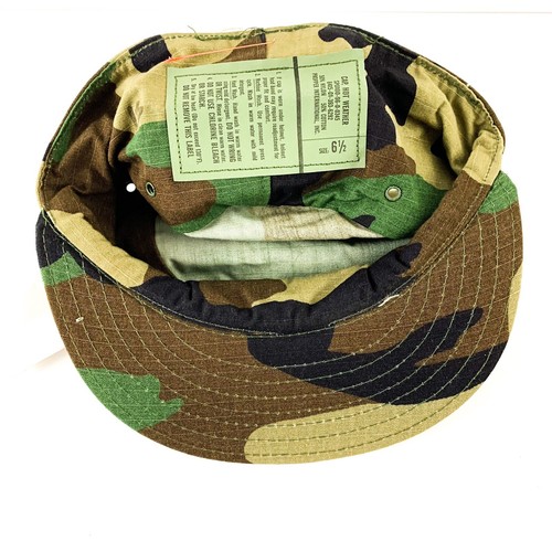 US Army Military Woodland Camouflage Hot Weather Cap Hat Size 6 1/2 - Picture 5 of 5