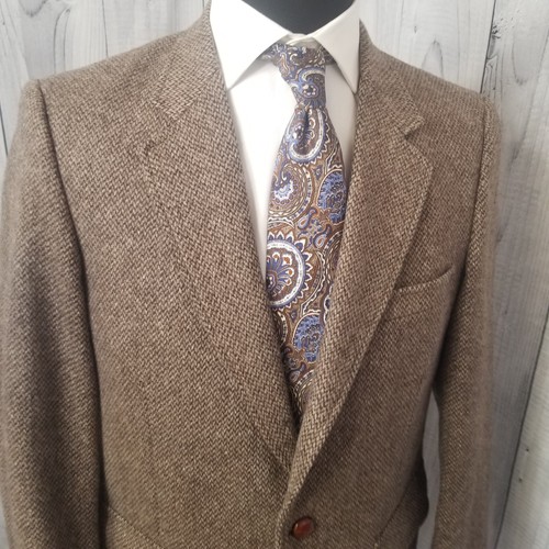 Vintage 80er Jordache Herren Blazer 40r (38) Braun Tweed Sport Mantel Jacke - Bild 5 von 22