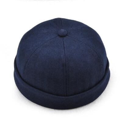 Herren Damen Unisex Skullcap Matrosenmütze Vermietermütze Beanie Rollmanschette Retro MÜTZE
