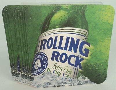 Rolling Rock Extra Pale Beer 4'' Coasters - Lot of 10