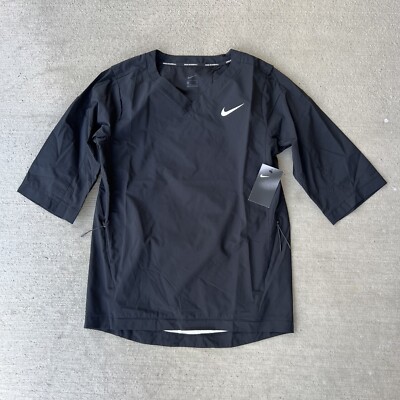 Nike Baseball Pullover Jacket Men s Small Navy 3/4 Sleeve Athletic Windbreaker