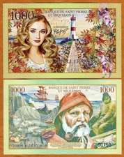 Saint Pierre and Miquelon, 1000 Francs, 2022 Private Issue Fantasy Polymer