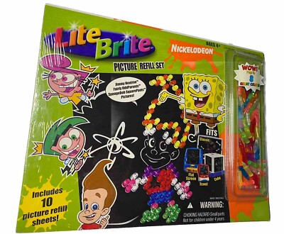 Lite Brite Refill Set Nickelodeon Pictures Y2K  NEW! SpongeBob + Others