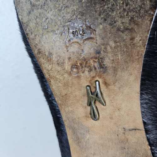 Vintage J Vincent Kitten Heel Shoe Black Calf Hair Womens 6.5 Medallion Dressy - Picture 15 of 23