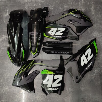 Plastics + Graphics Kawasaki KX Restyle KX125 KX250 2004-2008 - name+number