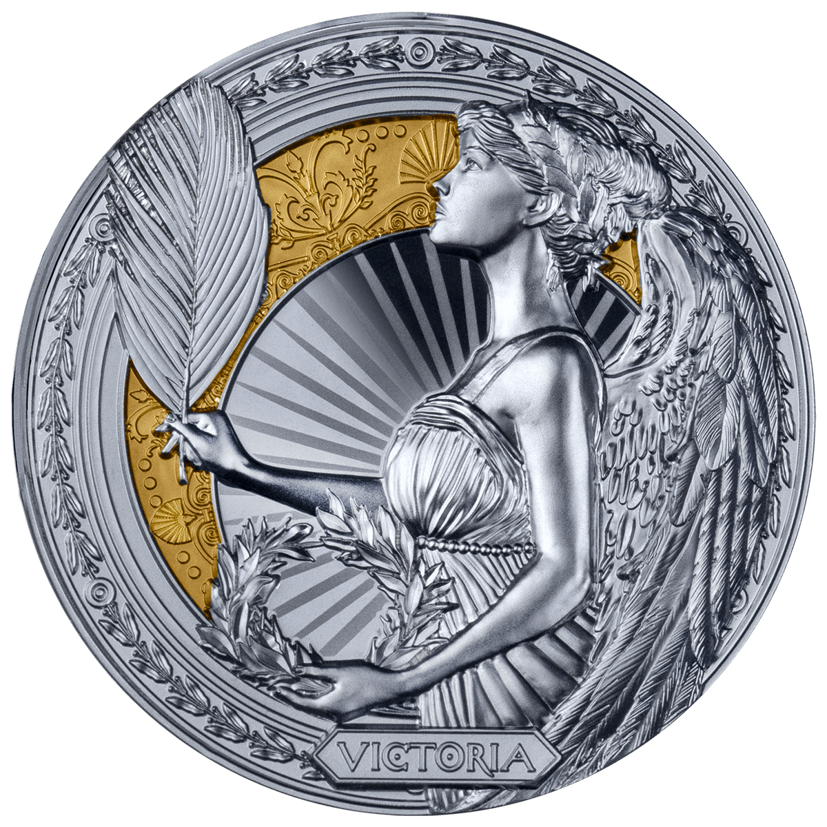 2024 Niue Victoria 1 oz Silver Antiqued Resin Filled Black Proof Coin