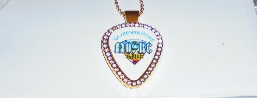Queensryche Heavy Metal Glam Rock Band Concert Pendant Wilton Guitar Pick Chain