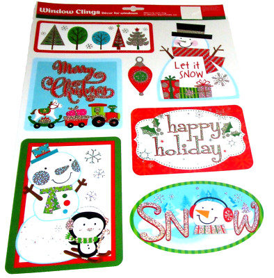 CHRISTMAS Window Clings ~ HOLIDAY PLAQUES AND SIGNS