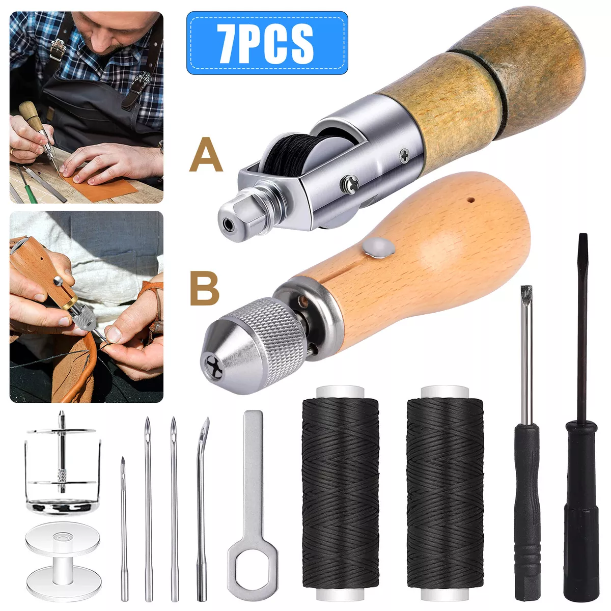  Professional Sewing Awl Hand Stitcher Repair Tool Kit