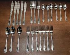 24 Pcs International ROYAL BEAD  Stainless Flatware