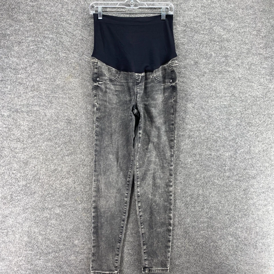Jeggings femininos Sonoma 6 maternidade cinza denim lavagem média cintura alta puxar - Imagem 3 de 4