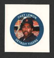 1984 Fun Foods Buttons Cardboard Proof, Chet Lemon – Detroit Tigers  A2770