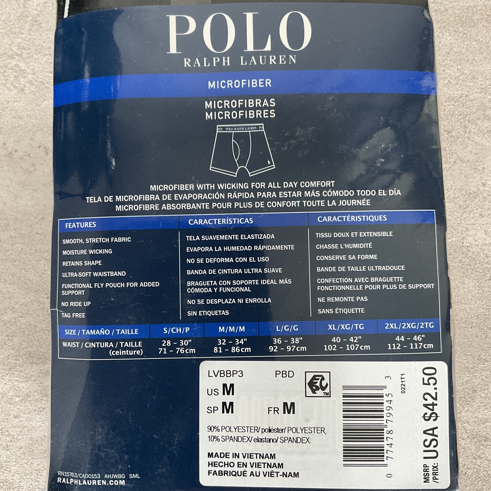 Ralph Lauren Microfiber Boxer Brief Rojas Negras Size Las Mejores