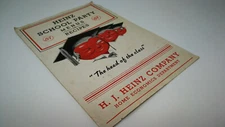 Vintage 1950 Original Heinz School Party Menus Recipes Brochure