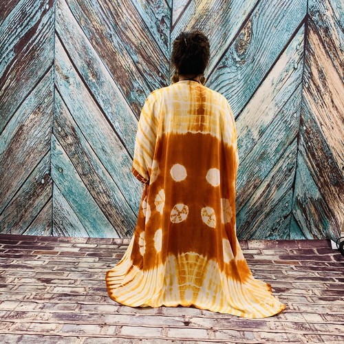 Talia Hand Tiedye Rayon Tie Dye Maxi Dashi Kimono Duster One Size Fit Plus XXXL - Picture 8 of 11