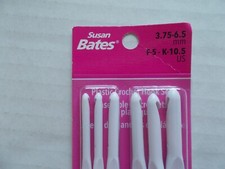 Susan Bates Luxite plastic crochet hooks, set of 6, sizes F5 - K10.5