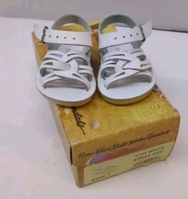 Sun-San Original Salt Water Sandals Little Kid Girls Size 1 White Strap Wee
