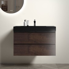 24" 30" 36" Wall Mounted Bathroom Vanity w/Sink,Floating Vanity Cabinet,2 Drawer