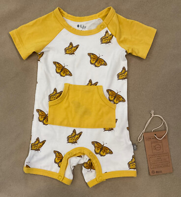 Kyte baby 3-6 month romper monarch butterfly nwt Boys Girls