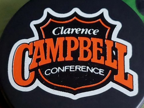 CLARENCE CAMPBELL CONFERENCE NHL GAME PUCK JOHN A. ZIEGLER TRENCH GENERAL TIRE + - Picture 7 of 11