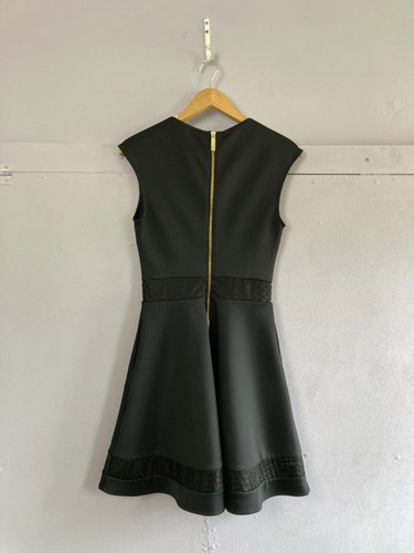 Ted Baker Little Black Dress Smart Occasion UK8 Semi Sheer Panels Skater Dress - Picture 6 of 8