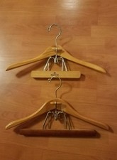 SETWELL  HARMONY HOUSE 2 Vintage Wooden Suit   Pants Combination Hangers