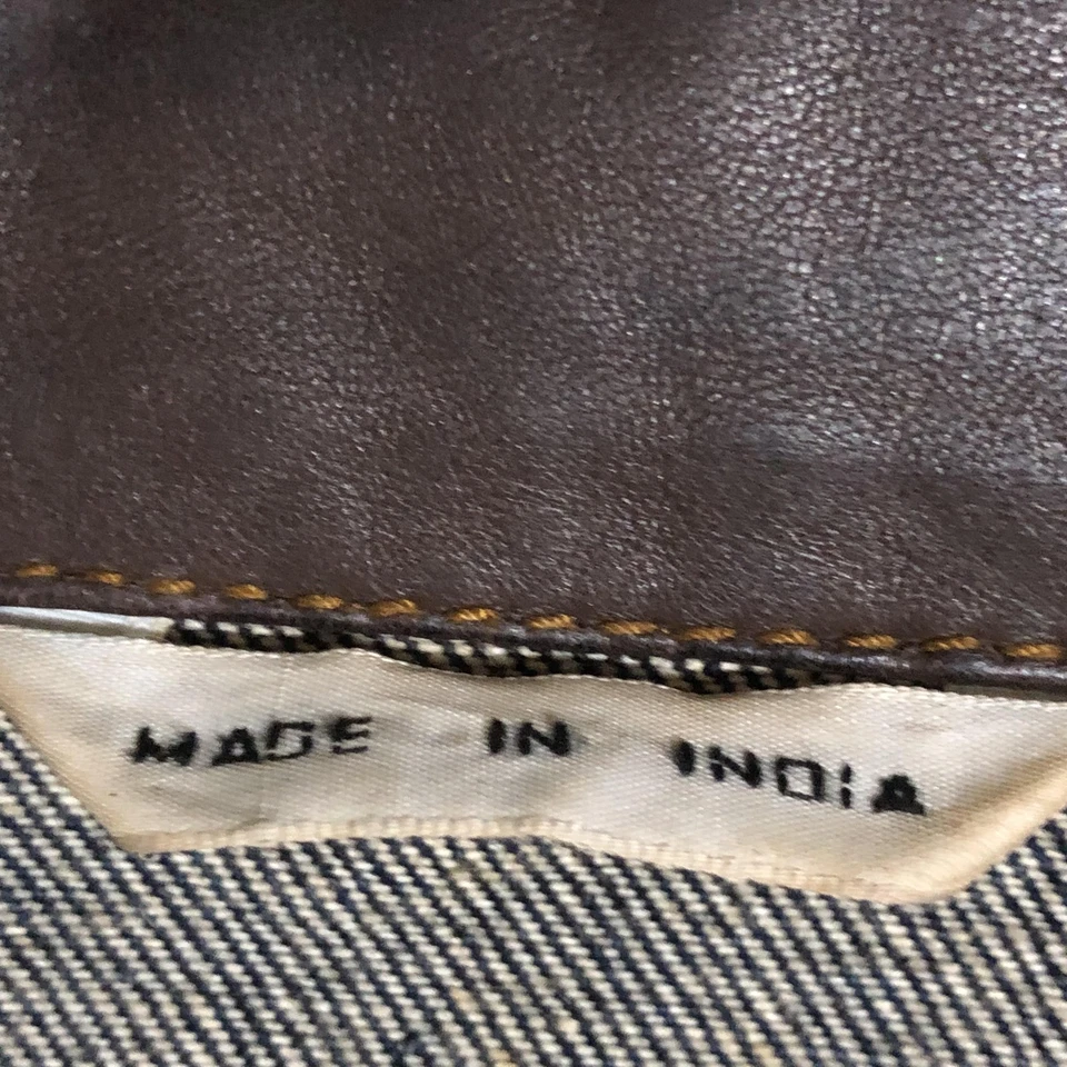 Chaqueta De Colección Inner View by Gitano Para Mujer M Western Denim Cuero Cuello Floral Años 90 Foto 3 de 4