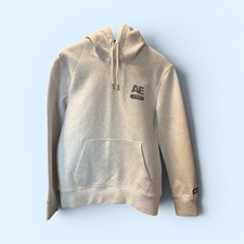 American Eagle Teens/women  s grey Solid Pullover Hoodie Logo Pockets