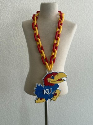 Kansas Jayhawks Oversized Fan Necklace & Chain ''Rock Chalk, Jayhawk''