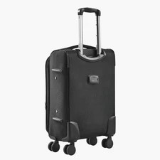 28-Inch Softside Expandable Luggage with Spinner Wheels Checked Suitcase Black
