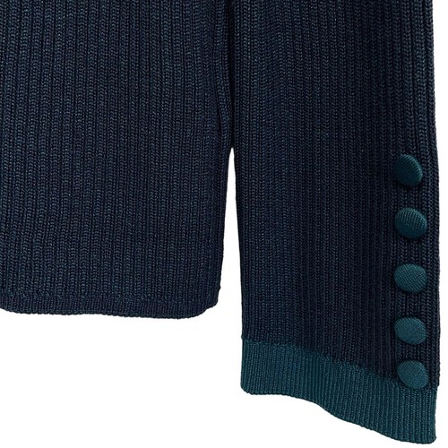 Auth NEMIKA/NEMIKA by Leilian - Navy Green Women's Sweater - Picture 7 of 8
