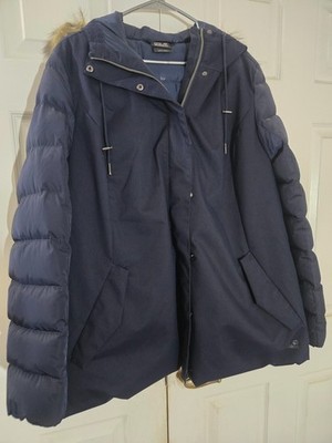 Jack Wolfskin Women's Down Puffer Temple Hill Jacket, Midnight Blue, Size XL