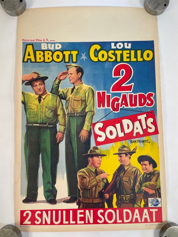 Buck Privates Abbott & Costello Vintage 1950-60s Movie Poster Print