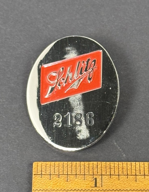 Vintage Joseph Schlitz Brewing Co. Employee Badge Number Pin San Francisco Calif
