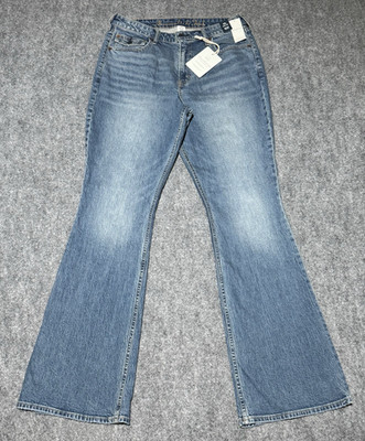 Abercrombie Women s Curve Love High Rise Boot Cut Jeans Light Wash 32L NWT
