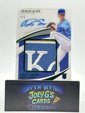 2021 Panini Immaculate Rookie LOGO PATCH AUTO 5/5 Brady Singer Royals PPA-BS