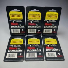Ronson LIGHTER FLINTS, 6 Packs of 9 Flints Pe...