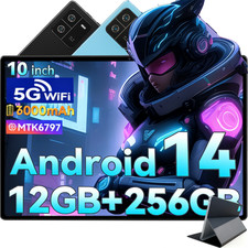 Gaming Tablet with WiFi 6 - 12GB 256GB 8-Core 6000mAh 1920x1200 FHD Android 14