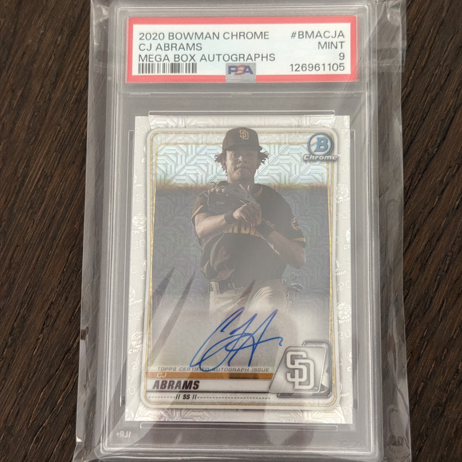 2020 Bowman Chrome Mega Box CJ Abrams Mojo Auto #BMA-CJA Padres Nationals PSA 9