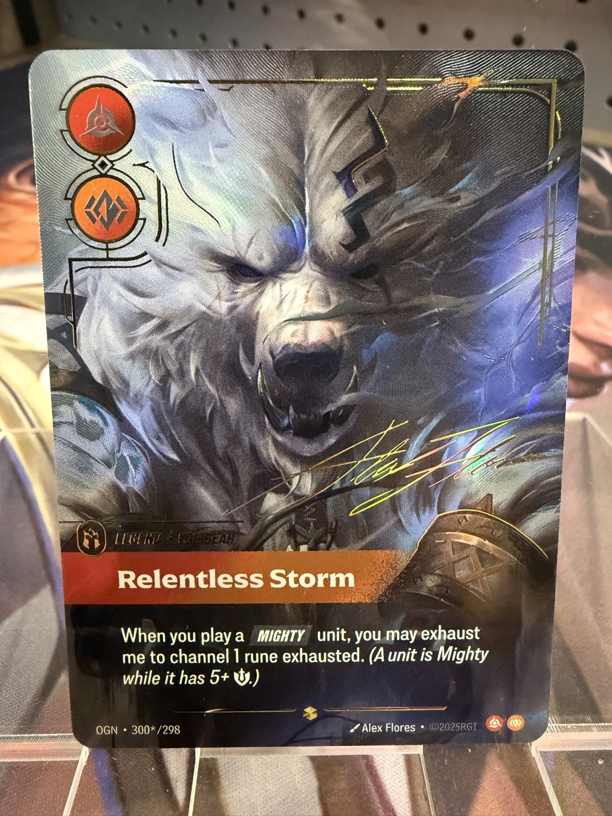 Riftbound Volibear - Relentless Storm Over numbered Signature Card 300*/298