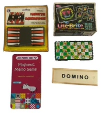 Compact Games Educational Travel Cruise Camp Lite Brite Backgammon Snakes Lot/5