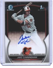 2023 Jake Cunningham Bowman Chrome 1st Bowman Auto RC #CDA-JCU (H1164)