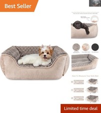 Stylish Washable Orthopedic Dog Bed - Soft Suede  Faux Fur for Small Sizes