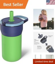Leap 12oz 100 Leakproof Kids Tumbler with Handle and Silicone Soft Straw  D...