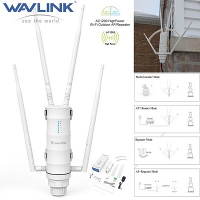 Outdoor WiFi Range Extender Signal Booster AC1200 Outdoor Router Amplifier AP
