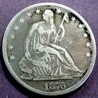 1876 SEATED LIBERTY HALF DOLLAR ........MIN. BID .01 & NO RESERVE!