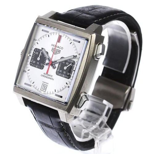 TAG Heuer Monaco CAW218B 39mm Ti Silver Dial Automatic Watch #C2347